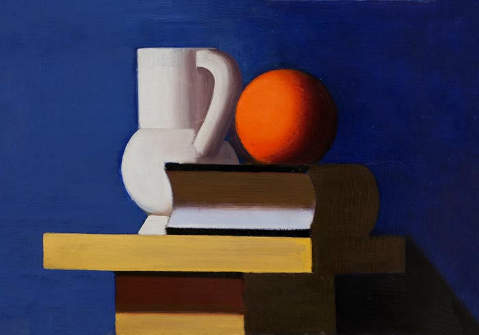 Still life of orange on table by Vilhelm Lundstroem Poster