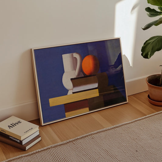 Still life of orange on table by Vilhelm Lundstroem Poster