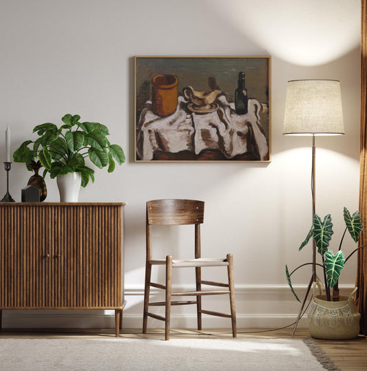 Still Life with a Jar, a Sauceboat and a Bottle by Vilhelm Lundstroem Poster