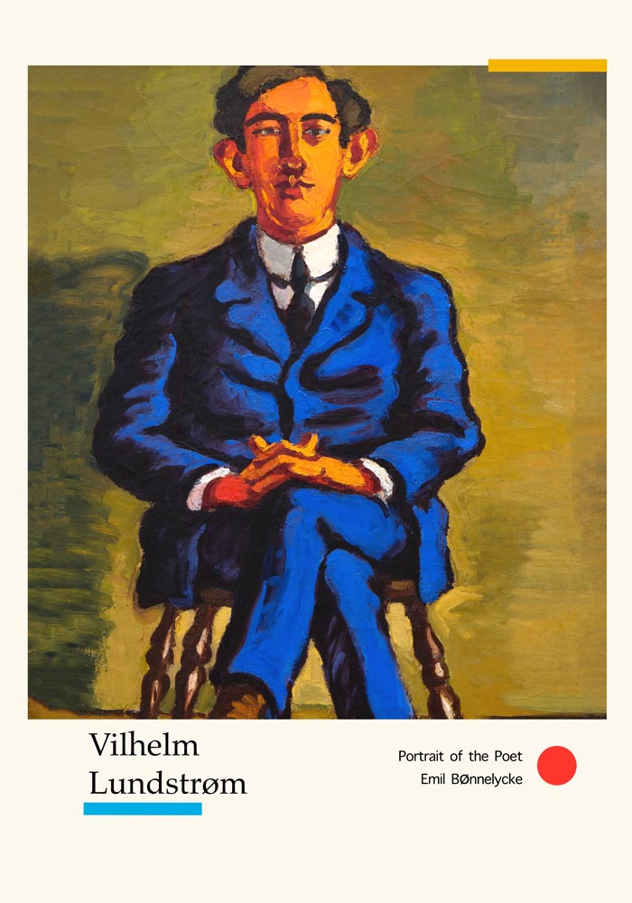 Portrait of the Poet Emil Bønnelycke by Vilhelm Lundstroem Exhibition Poster