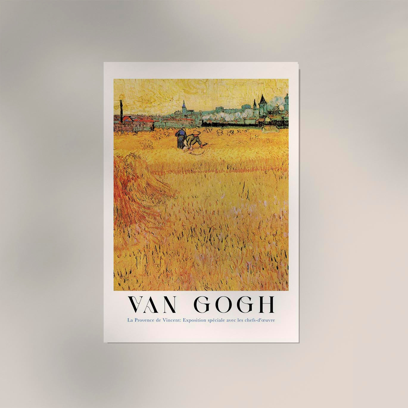 Wheat field with View of Arles Exhibition Art Poster by Van Gogh