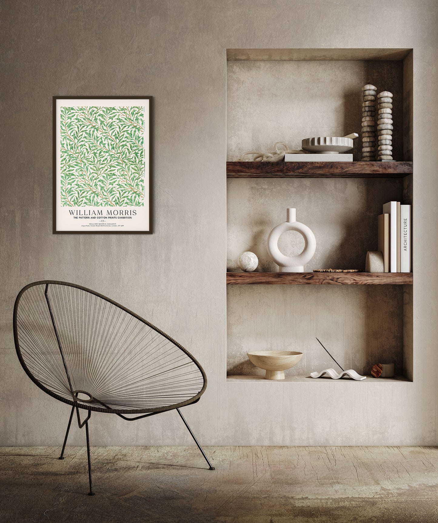 William Morris Vintage Willow Art Exhibition Poster