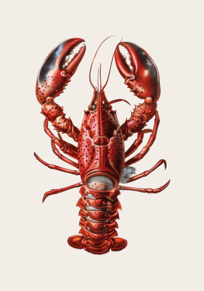 Big Lobster Red Antique Print