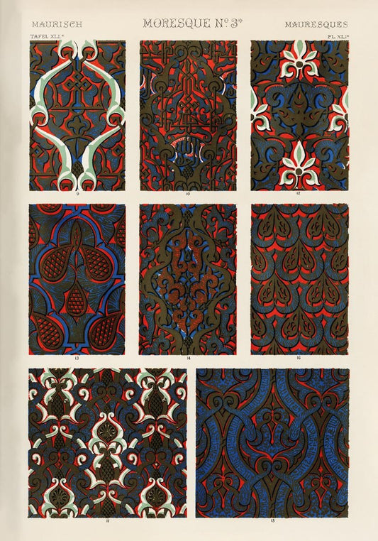 Moresque Nr 3 B Art Poster by Owen Jones.