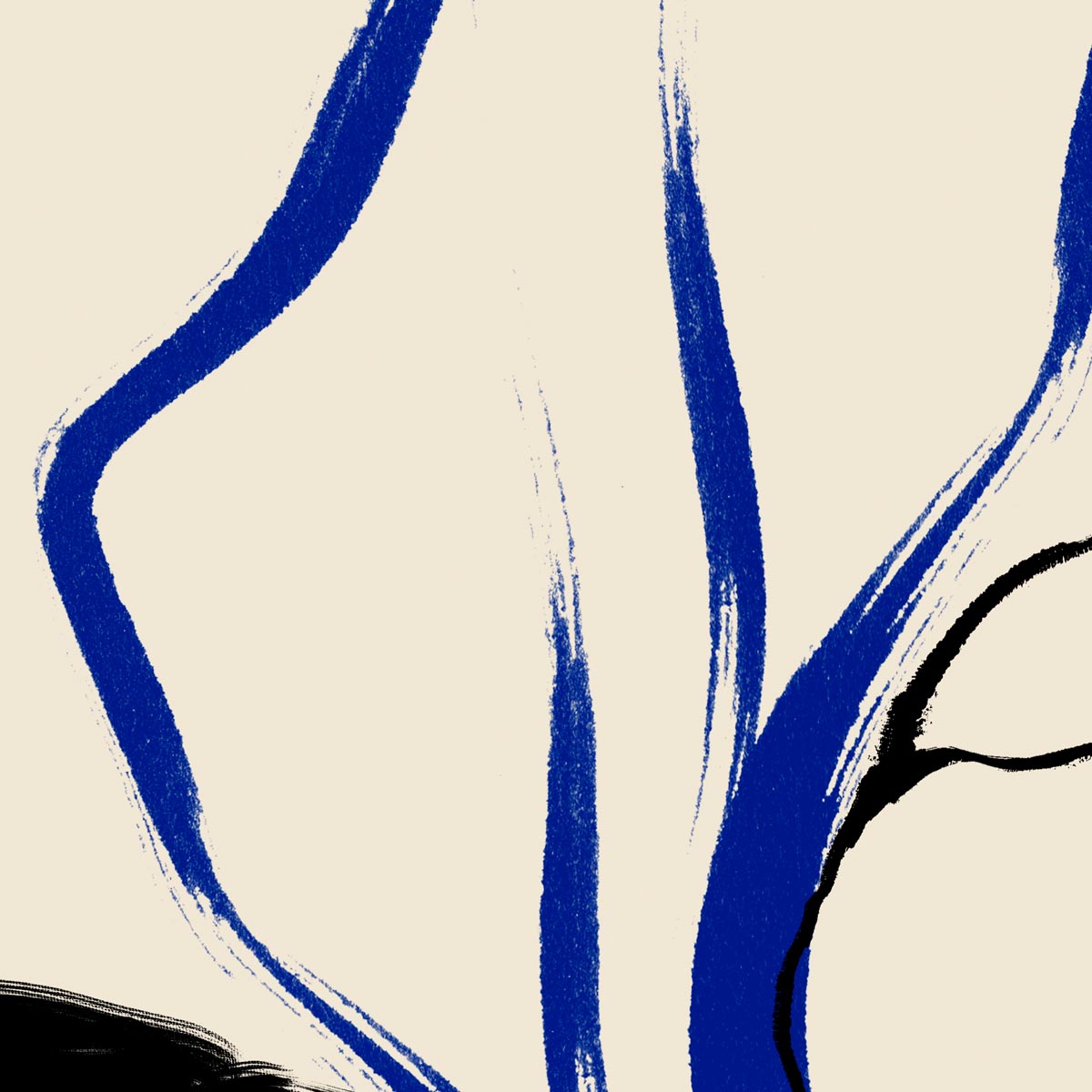 Blue Lilly and Black lines