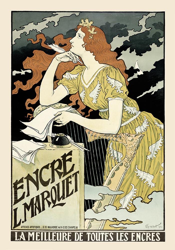 L. Marquet ink Ad Vintage Poster by Eugène Gasset
