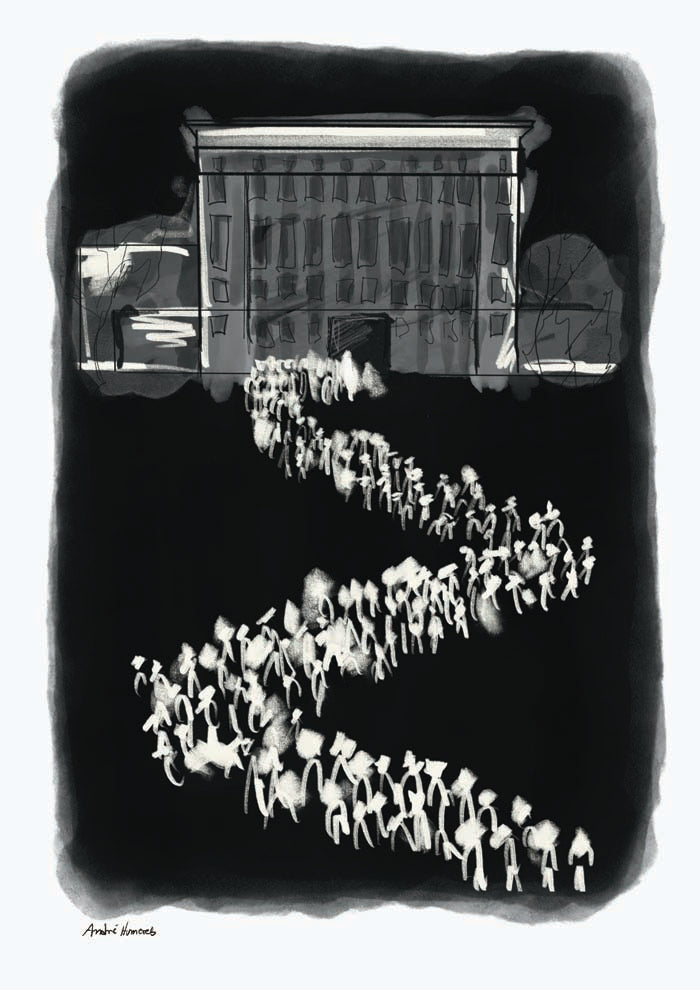 Berghain Queue Art Print by André Humeres