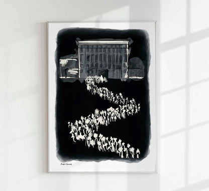 Berghain Queue Art Print by André Humeres
