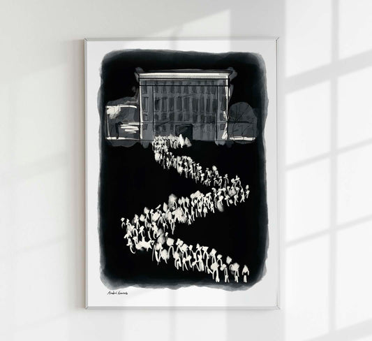 Berghain Queue Art Print by André Humeres