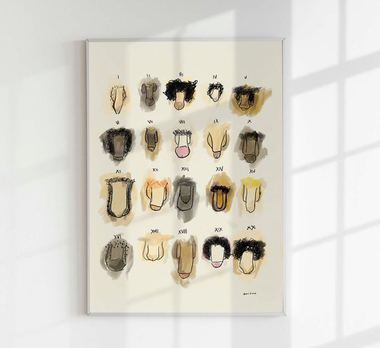 Penis Colorful Chart Art Print by André Humeres
