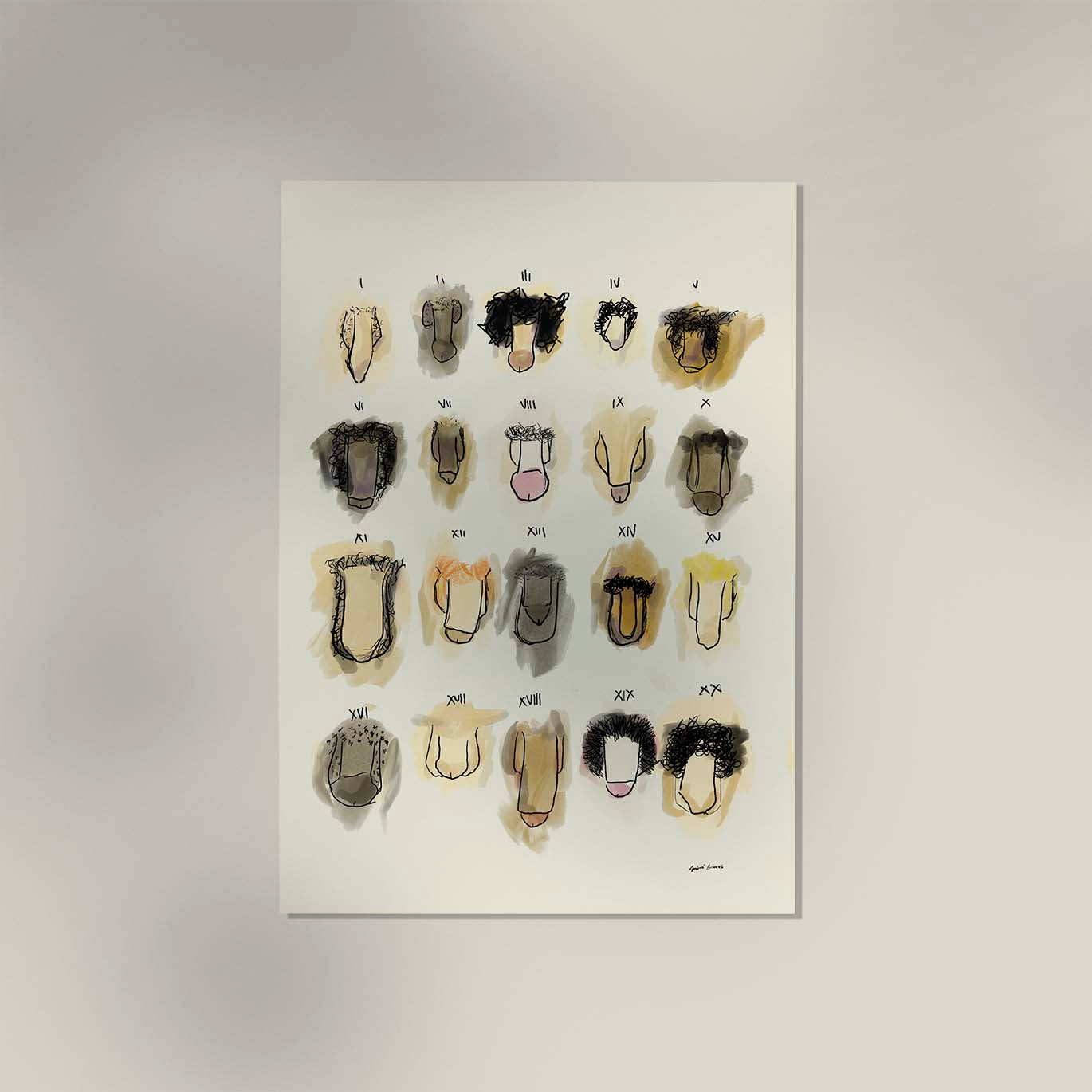 Penis Colorful Chart Art Print by André Humeres