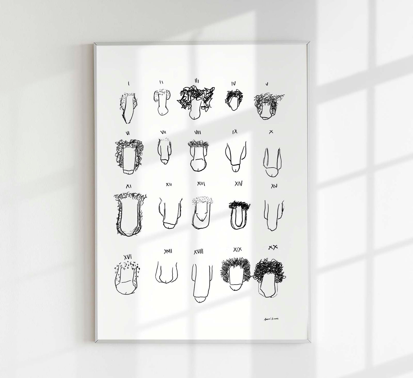 Penis B&W Chart Art Print by André Humeres