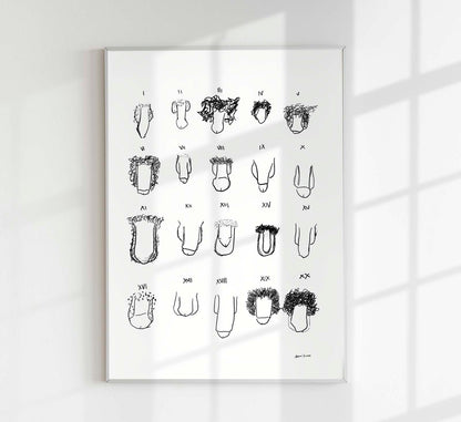 Penis B&W Chart Art Print by André Humeres