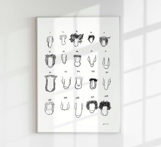 Penis B&W Chart Art Print by André Humeres