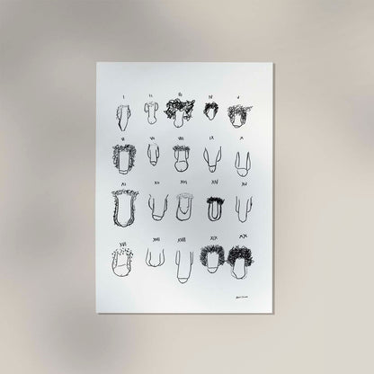 Penis B&W Chart Art Print by André Humeres