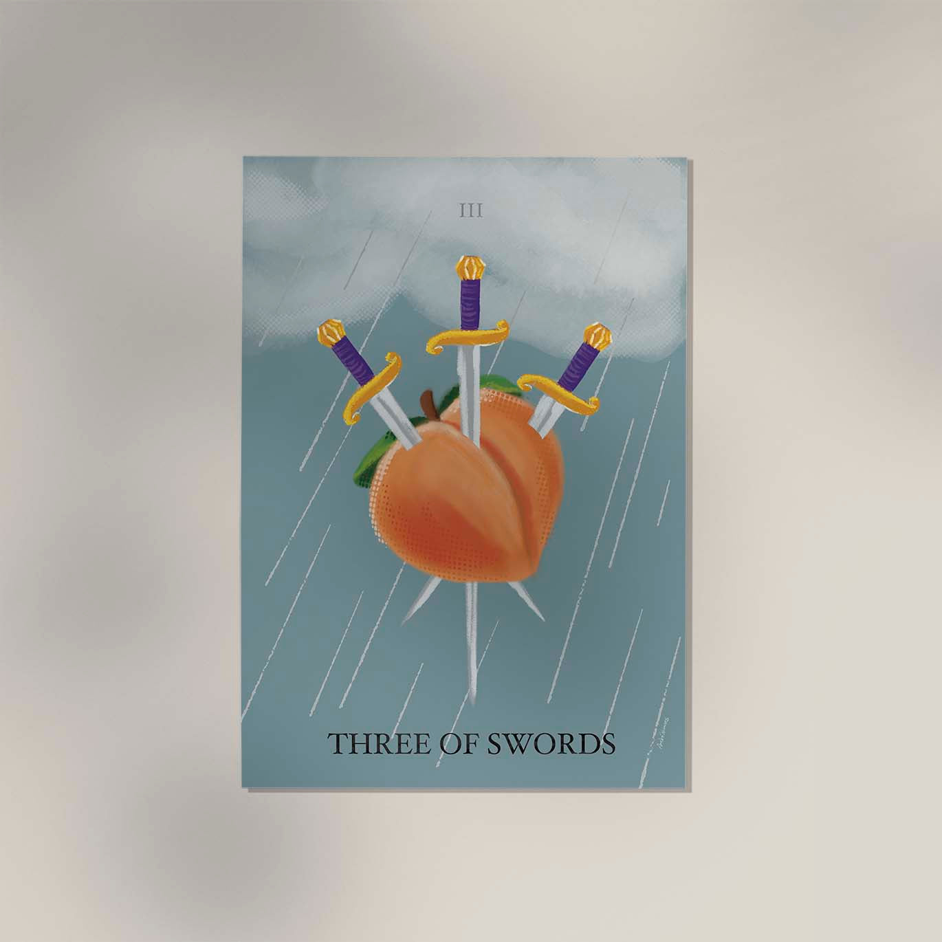 Three of Swords Art Print by André Humeres