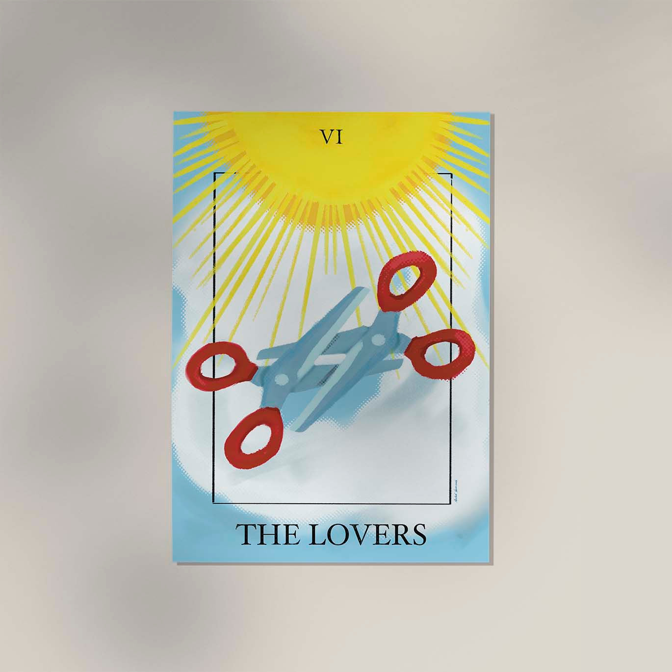 The Lovers: Scissors Art Print by André Humeres