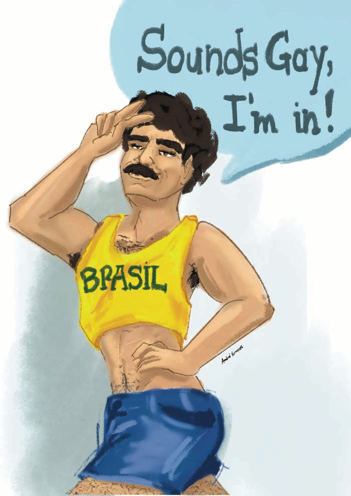 Sounds gay, I'm in! Art Print by André Humeres