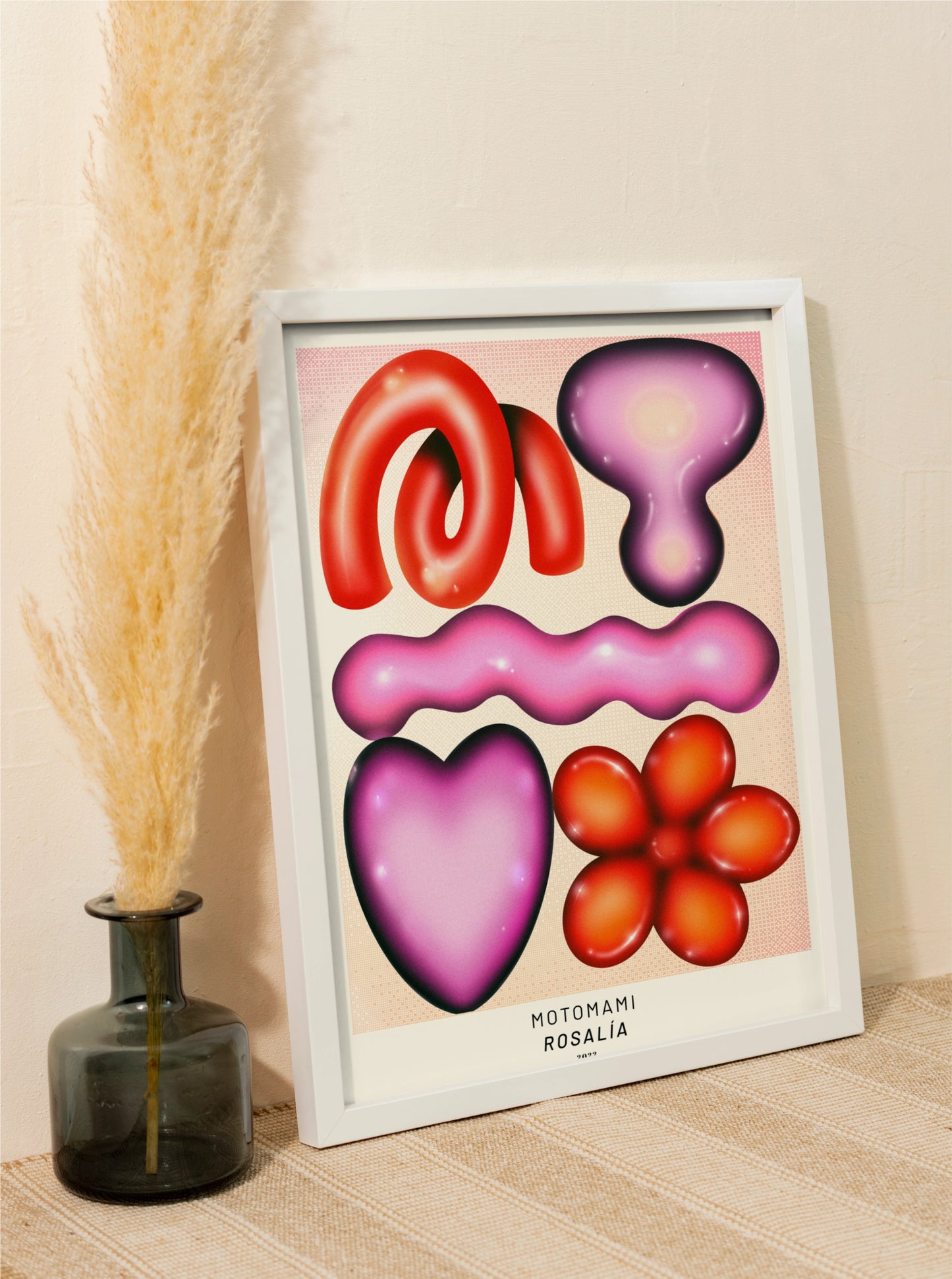 Sale: Rosalía Album Motomami Pink & Red Shapes A3 Size Fine Art Print