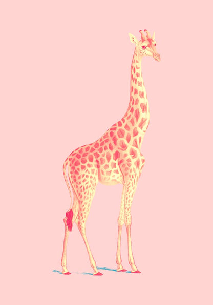The Pink Giraffe Art Poster