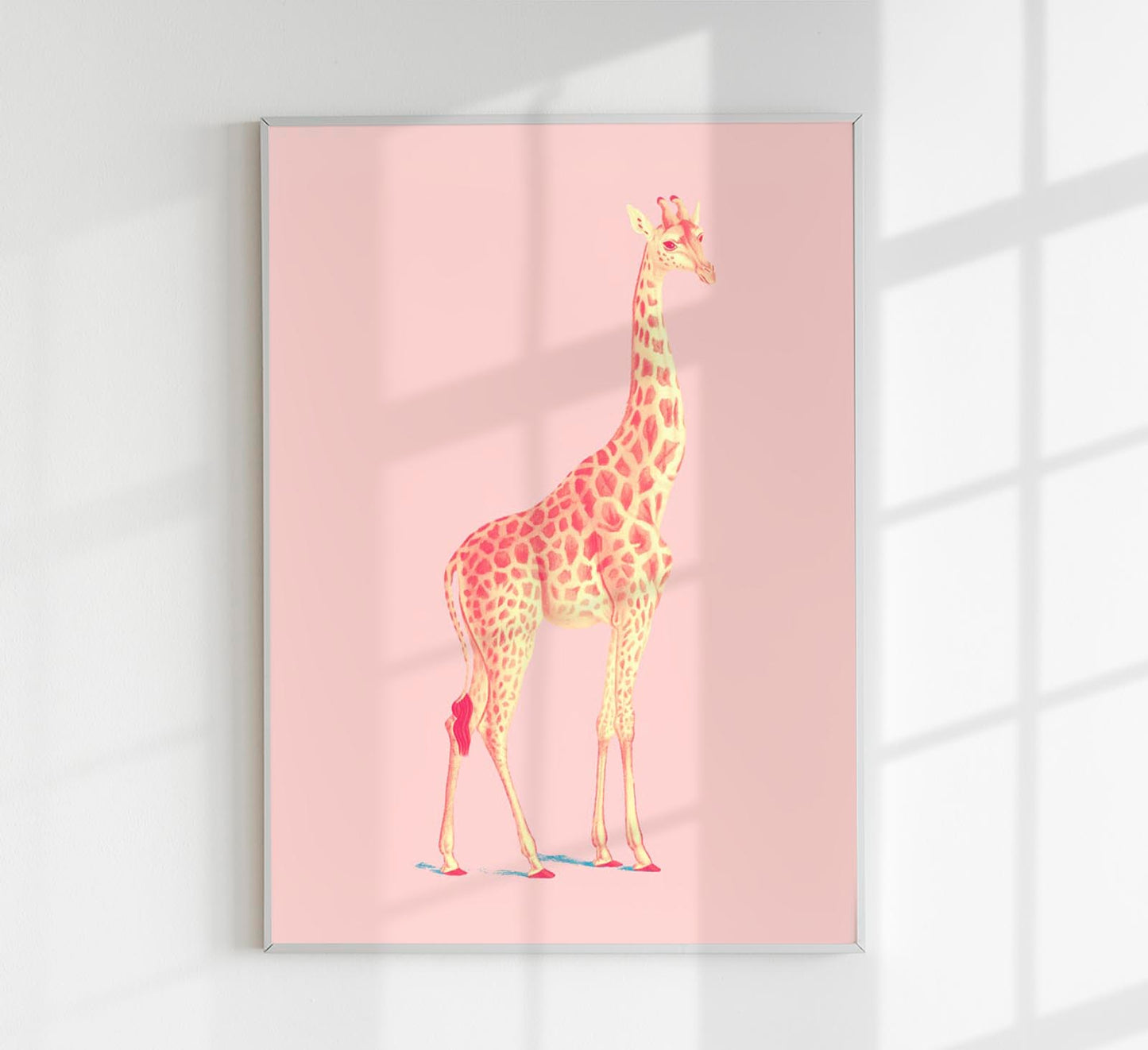 The Pink Giraffe Art Poster