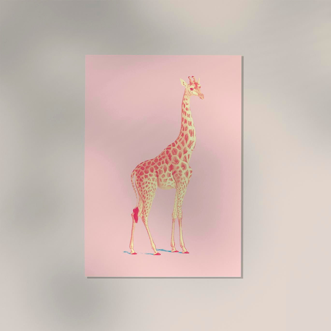 The Pink Giraffe Art Poster