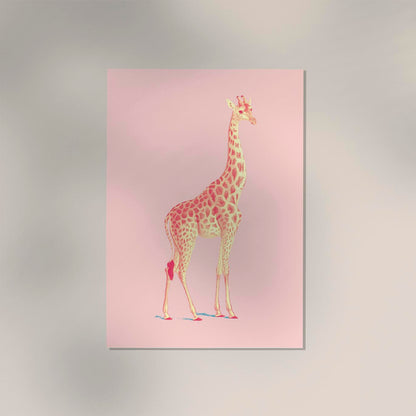 The Pink Giraffe Art Poster