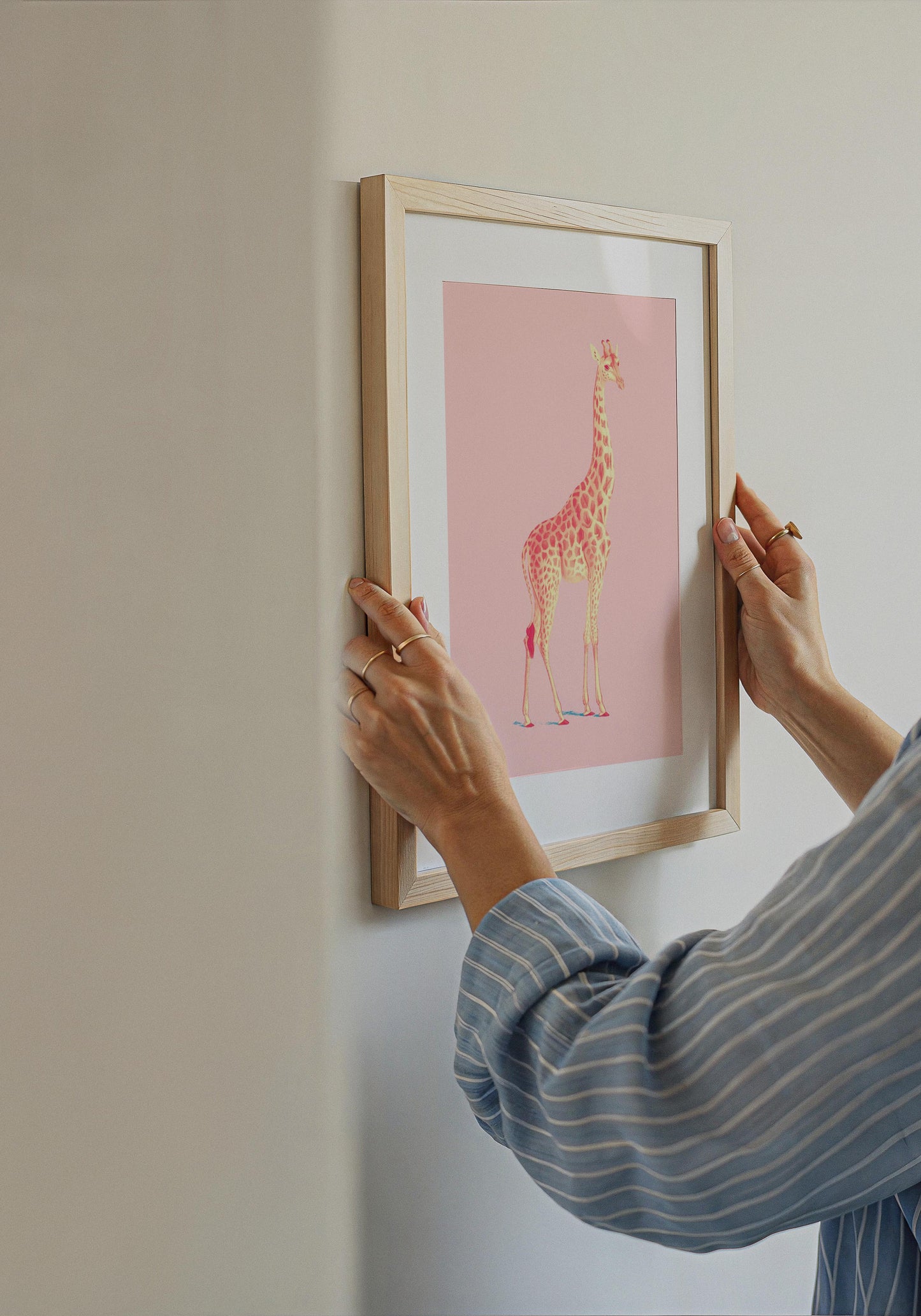 The Pink Giraffe Art Poster