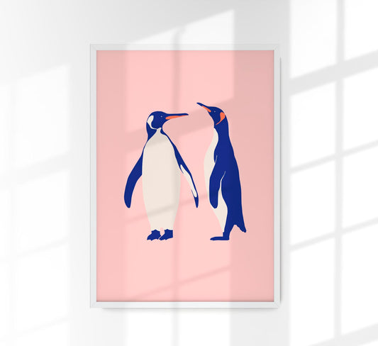 Penguins Pink Poster