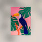 Tropical Toucan Pink Art Poster