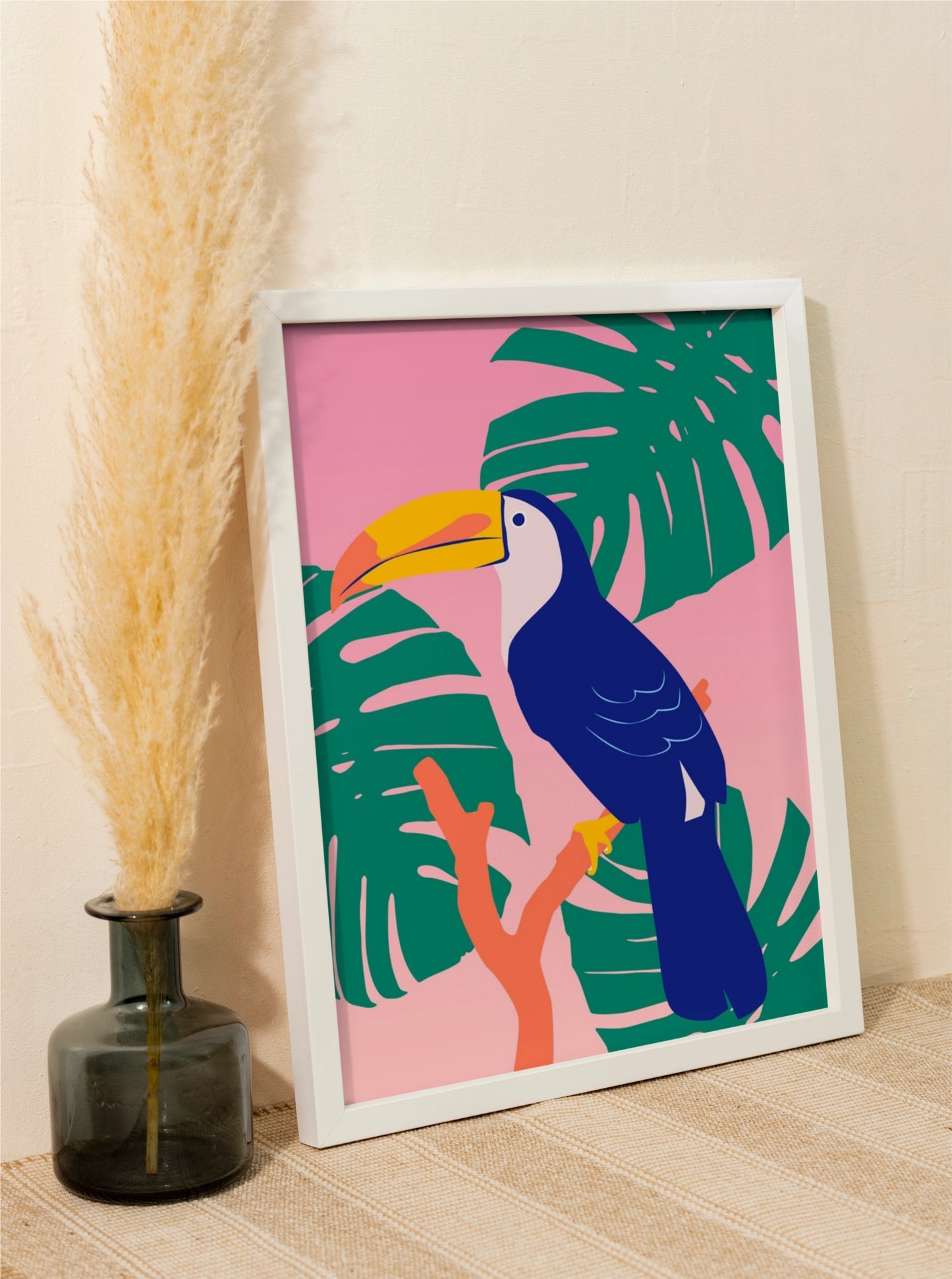 Sale: Tropical Toucan Pink A3 Size Fine Art Print