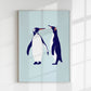 Penguins Blue Poster