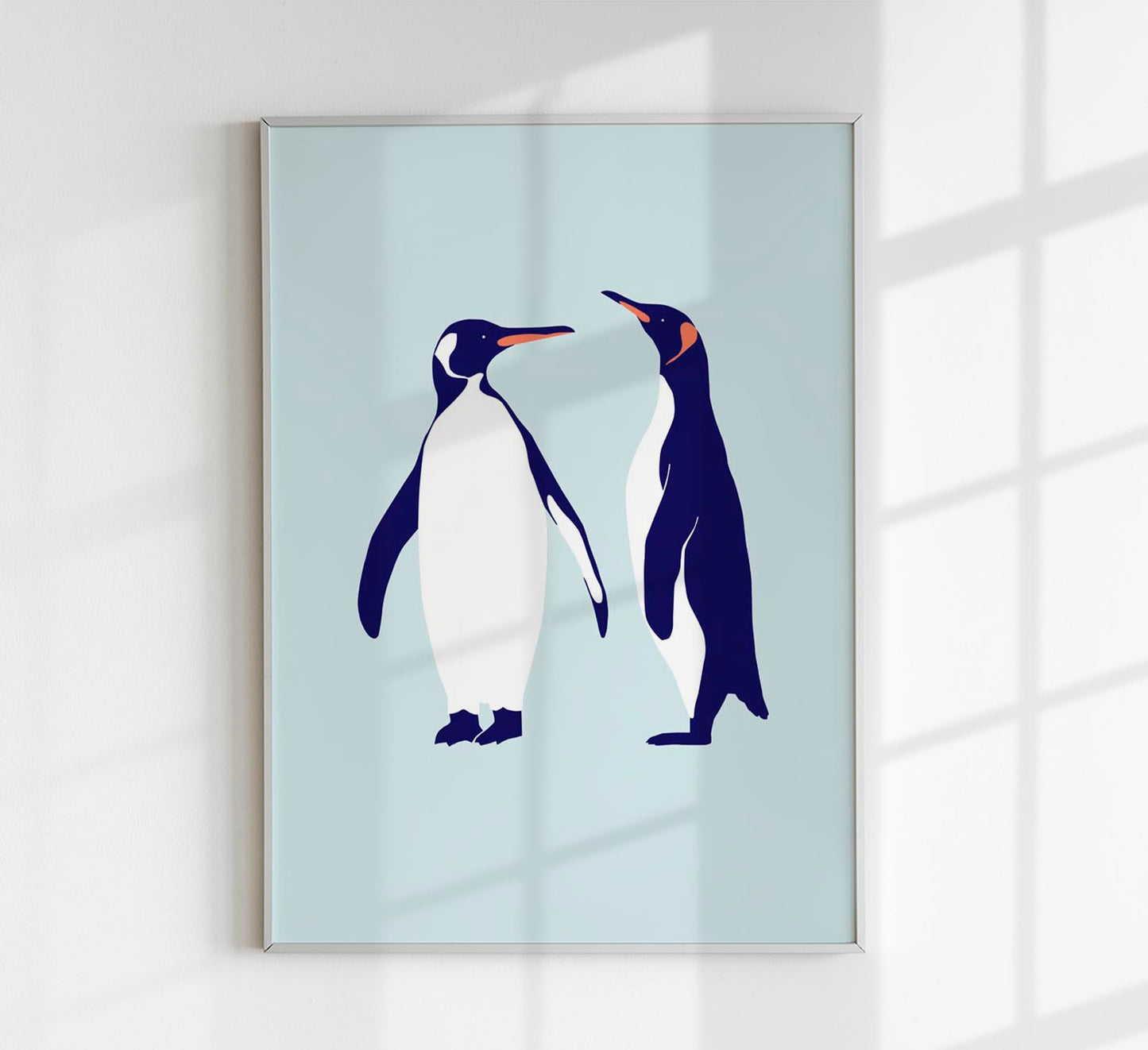 Penguins Blue Poster