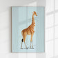 Giraffe Blue Poster