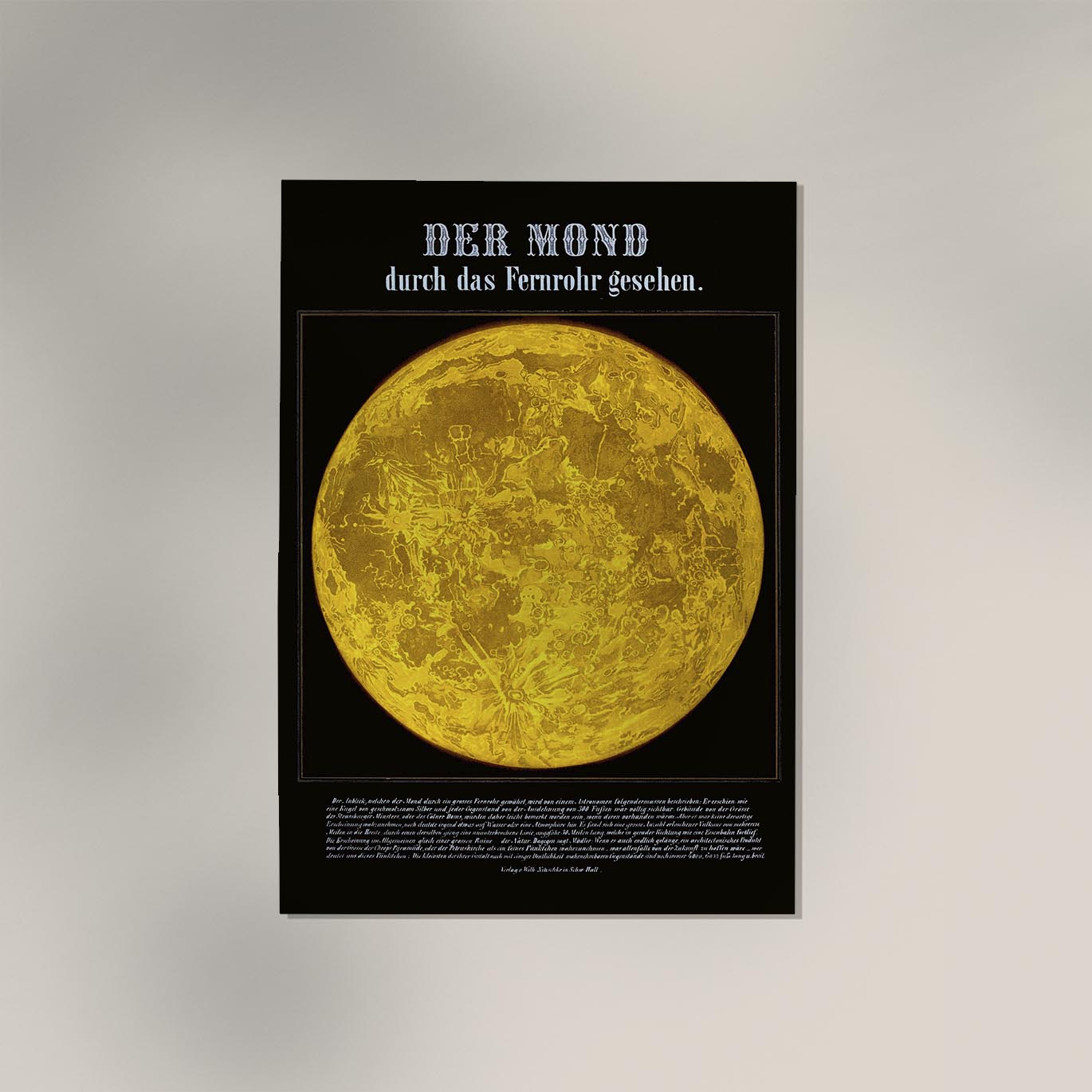 Moon Through Telescope Astronomical Poster