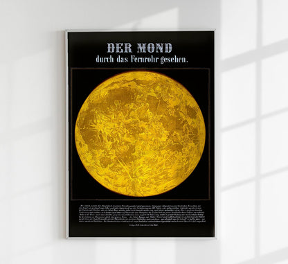 Moon Through Telescope Astronomical Poster