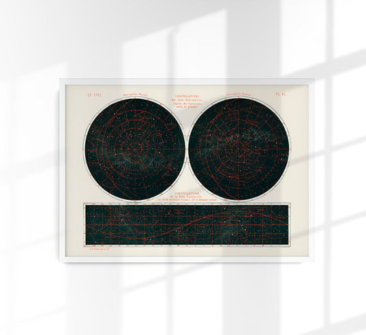 Night Sky Constellations Astronomical Chart