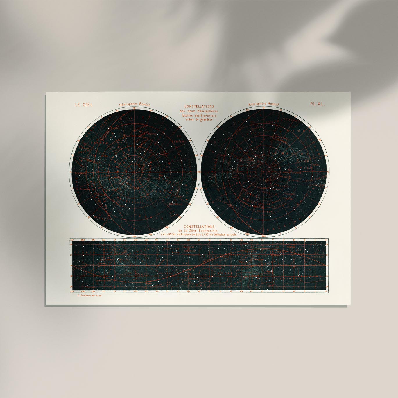 Night Sky Constellations Astronomical Chart