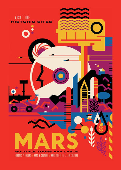 Historic Sites on Mars Space Poster