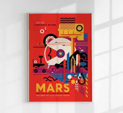 Historic Sites on Mars Space Poster