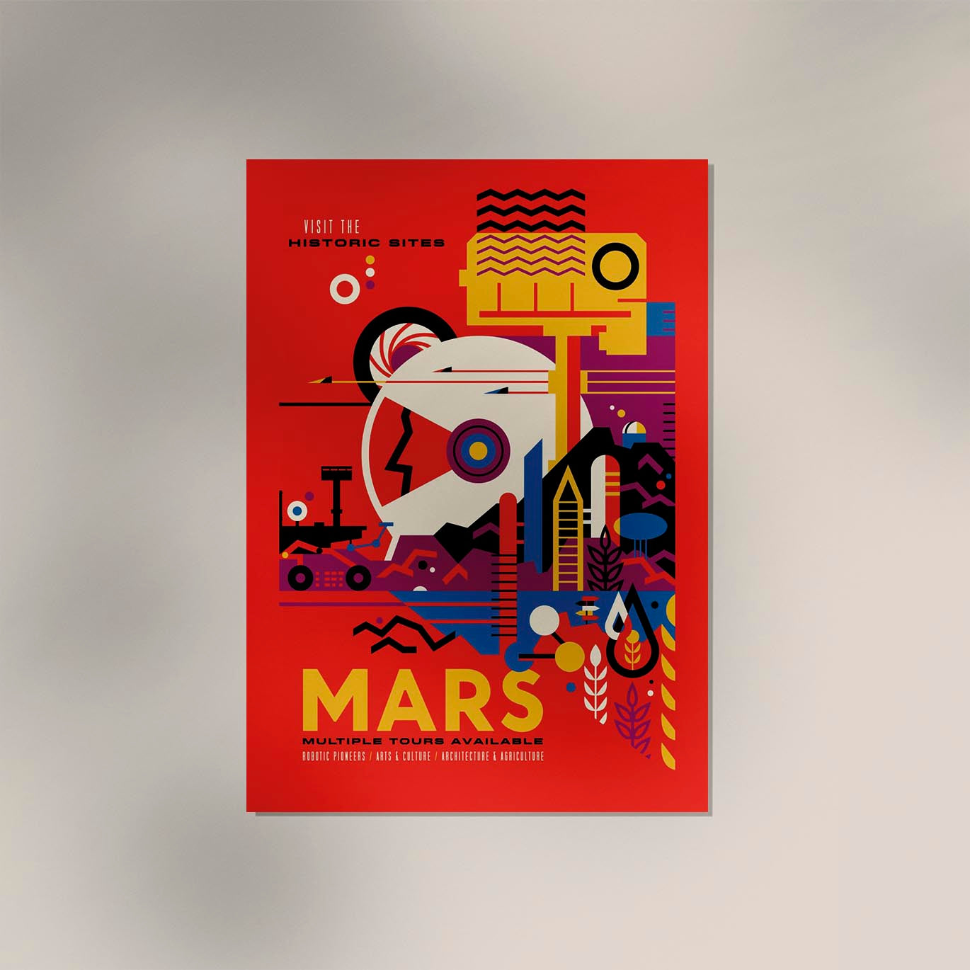 Historic Sites on Mars Space Poster