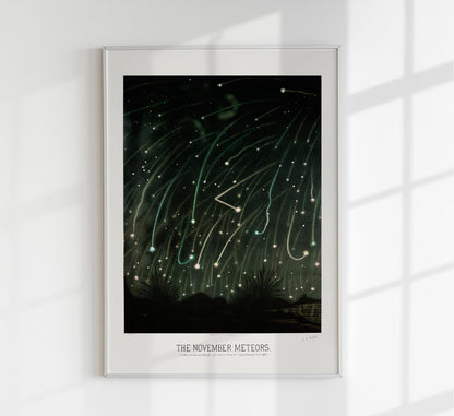 November Meteors by Trouvelot Astronomical Poster