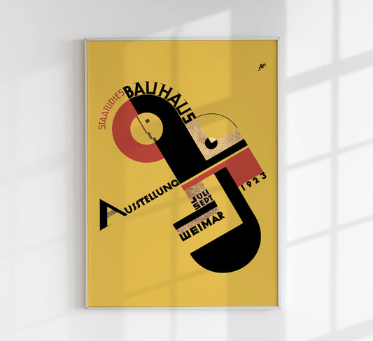 Yellow Bauhaus Exhibition Poster by Joost Schmidt 1923