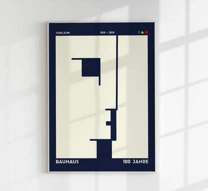 Bauhaus Jubilaeum Blue Poster