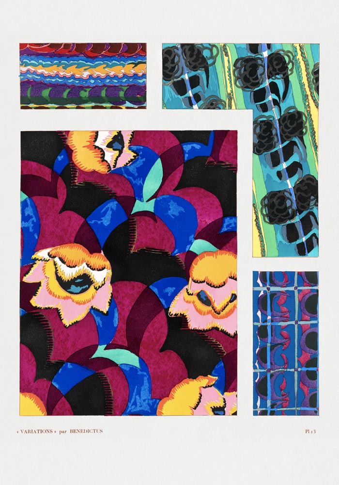 Colorful vintage art deco pattern n. 13 by Édouard Bénédictus