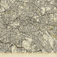 Berlin Minimalist Lines Bege Map Poster