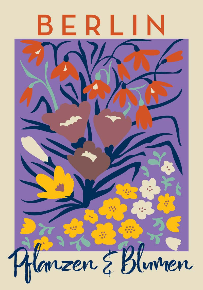 Berlin Plants and Flowers Purple Graphic Art Poster