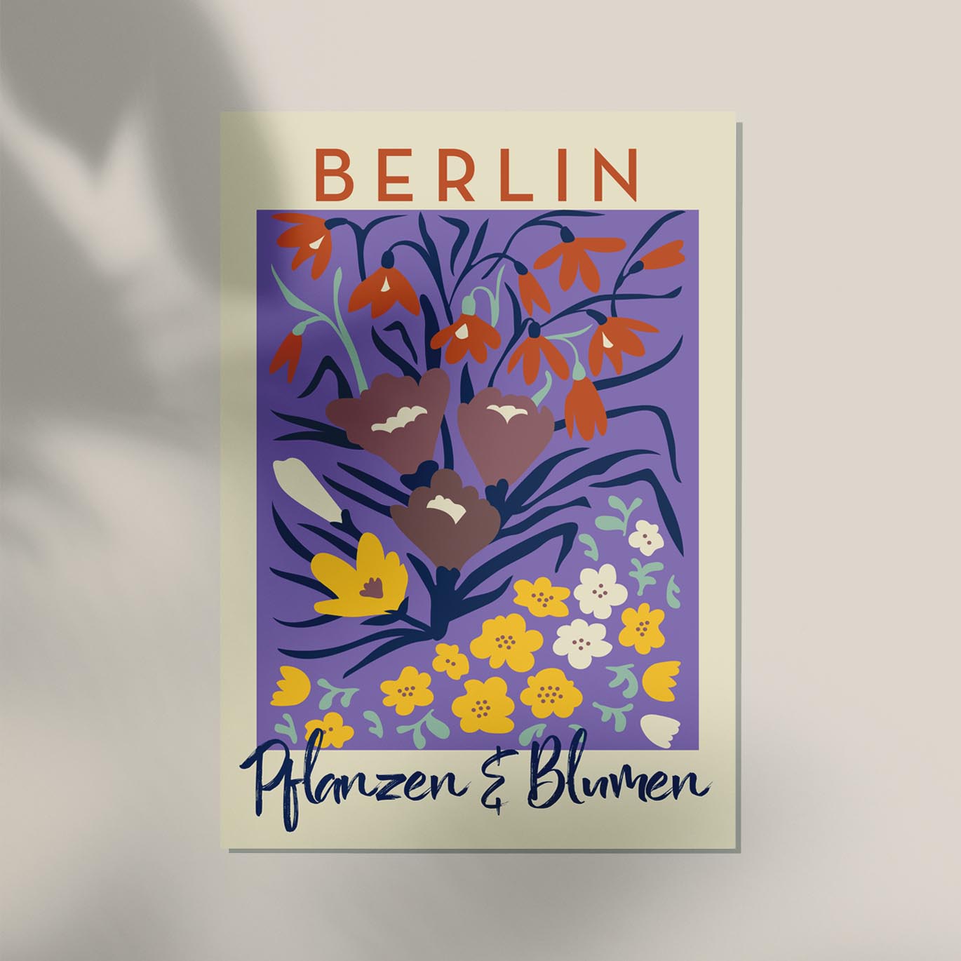 Berlin Plants and Flowers Purple Graphic Art Poster