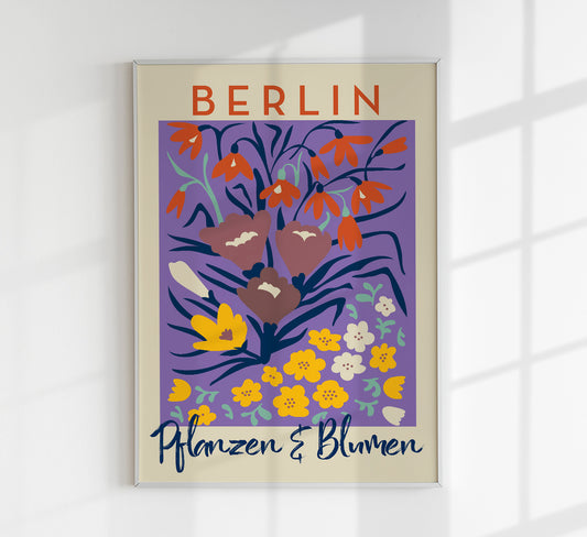 Berlin Plants and Flowers Purple Graphic Art Poster