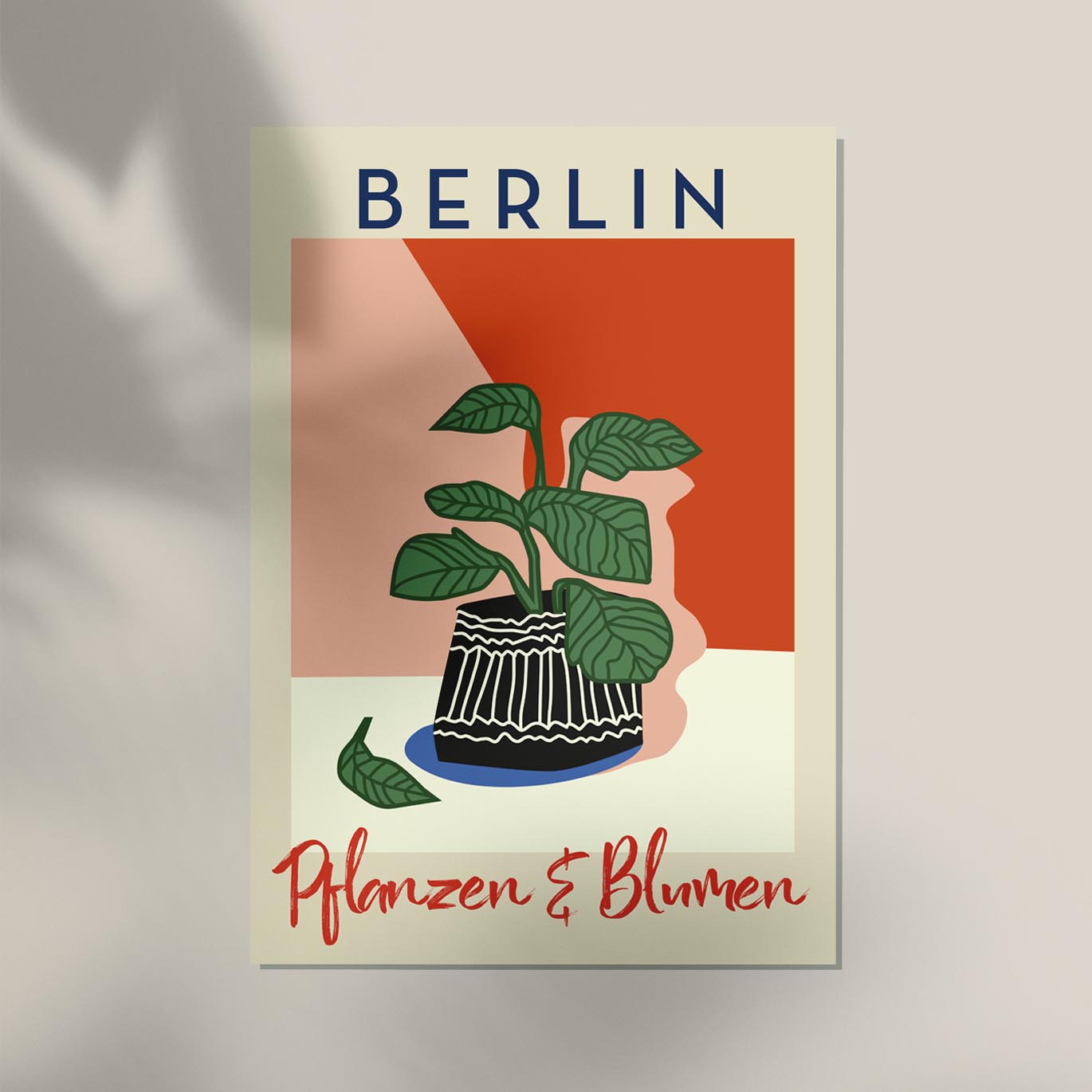 Berlin Plants and Flowers Red Graphic Art Poster